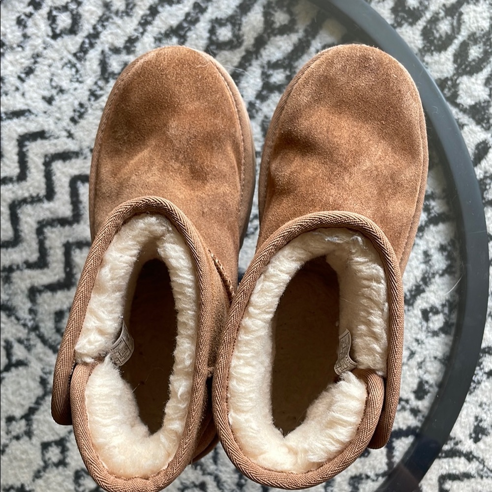 UGG Brown Suede Ankle Boots with Plush Lining